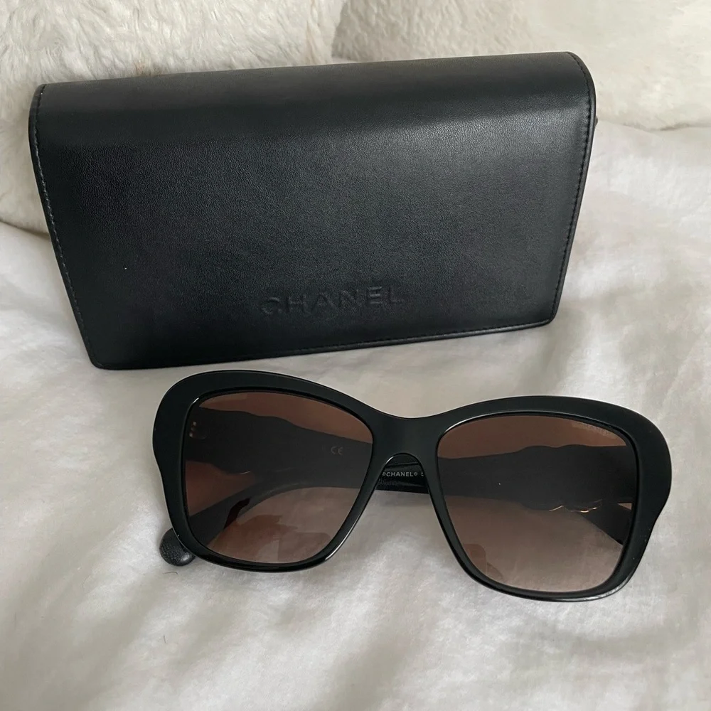CHANEL Acetate Lambskin CC Sunglasses